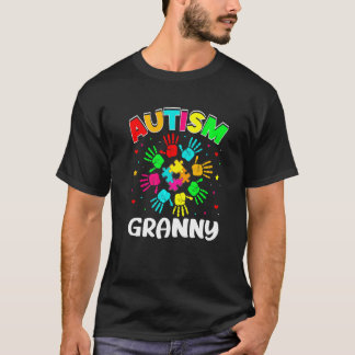 Autistic Granny Puzzle Support Family Autism Aware T-Shirt