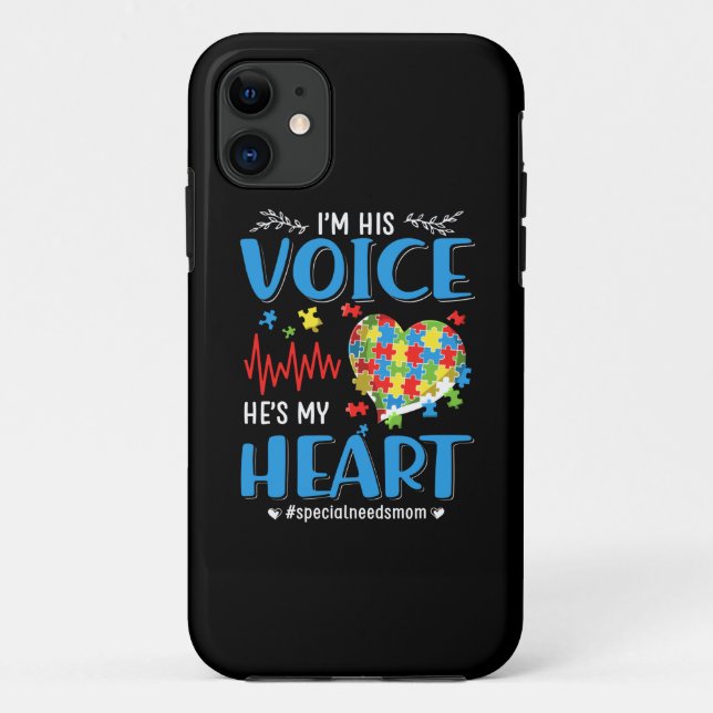Autistic | I'm His Voice He's My Heart Case-Mate iPhone Case (Back)
