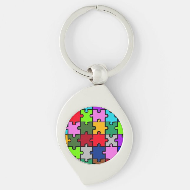 Autistic jigsaw key ring (Front)