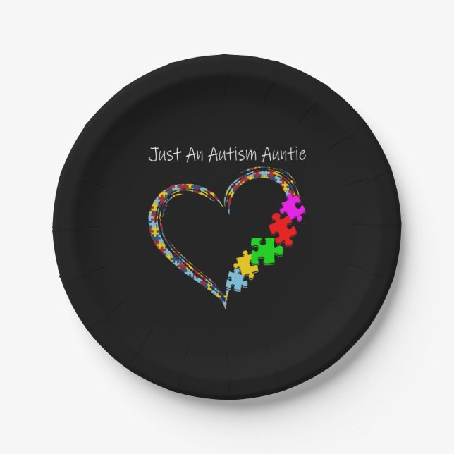 Autistic | Just An Autism Auntie Paper Plate (Front)