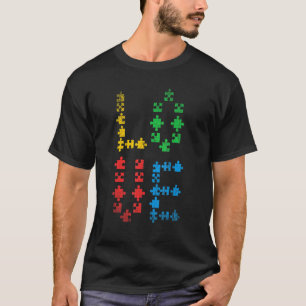 Autistic Kids Colourful Puzzle Pieces Love Autism T-Shirt