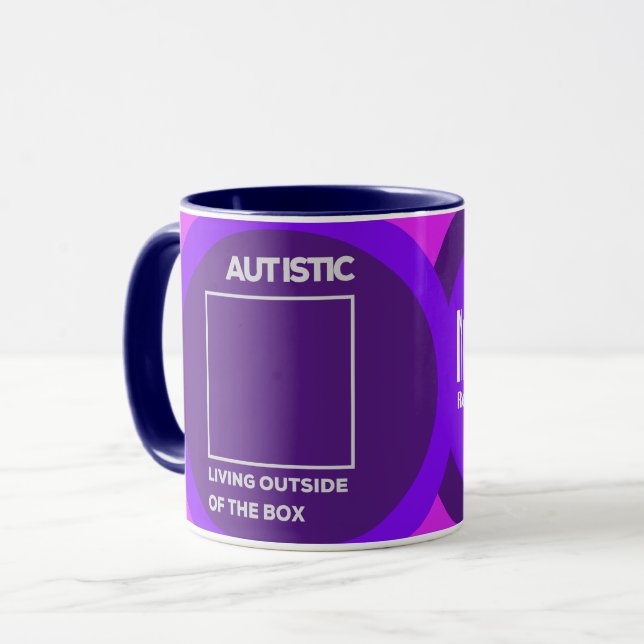 Autistic Living Outside the Box Coffee Mug (Front Left)