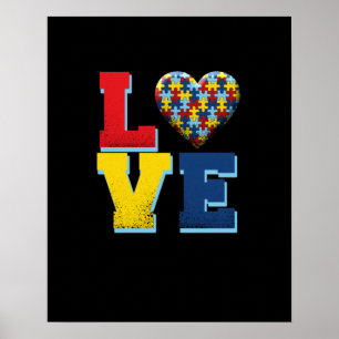 Autistic Love Autism Puzzle Piece Poster