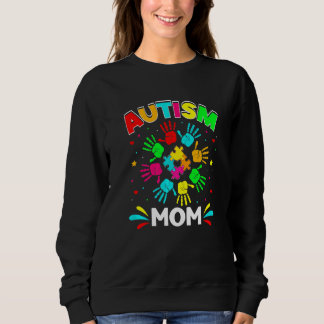 Autistic Mum Puzzle Support Family Autism Awarenes Sweatshirt