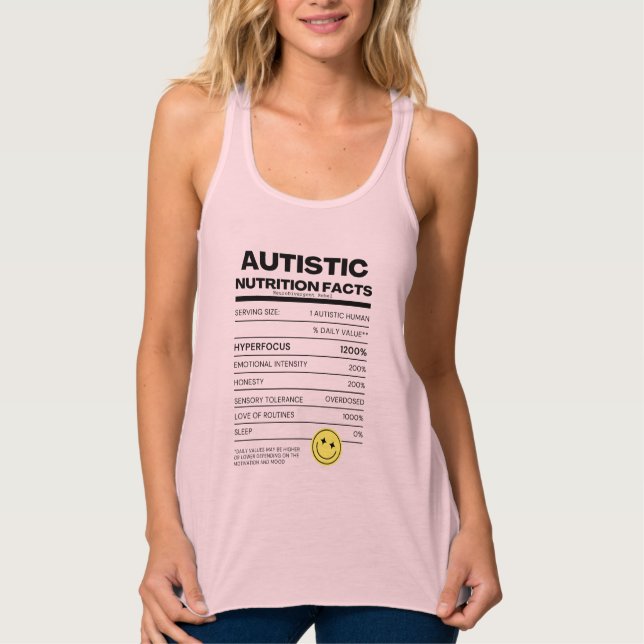 Autistic Nutrition Facts Tank Top (Front)