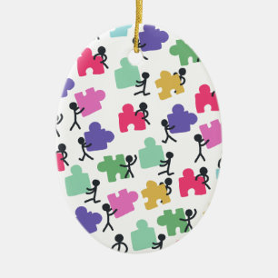 autistic people ceramic tree decoration