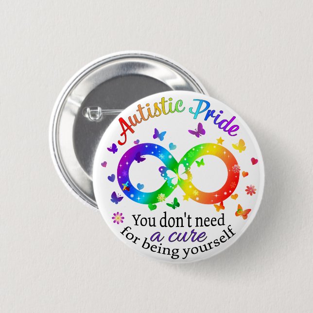 Autistic Pride 6 Cm Round Badge (Front & Back)