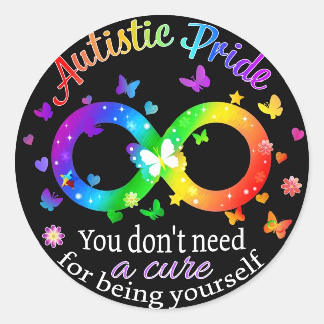 Autistic Pride Classic Round Sticker (Front)