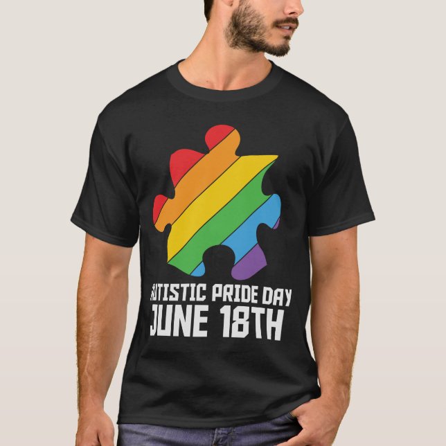 Autistic pride day T-Shirt (Front)