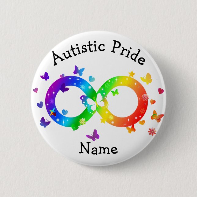 Autistic Pride Infinity Symbol 6 Cm Round Badge (Front)