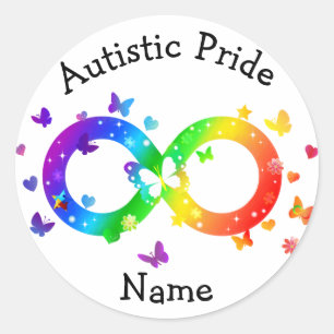 Autistic Pride Infinity Symbol Classic Round Sticker