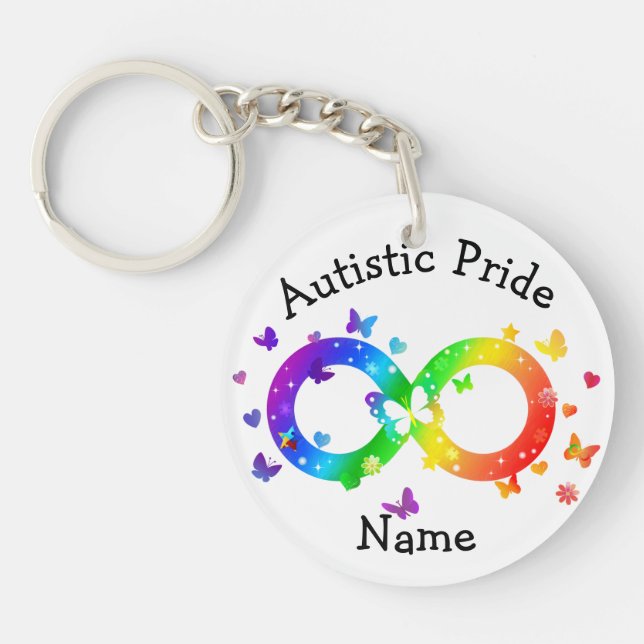 Autistic Pride Infinity Symbol Key Ring (Front)