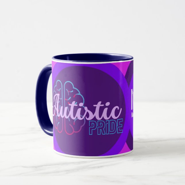 Autistic Pride Modern Brain Coffee Mug (Front Left)