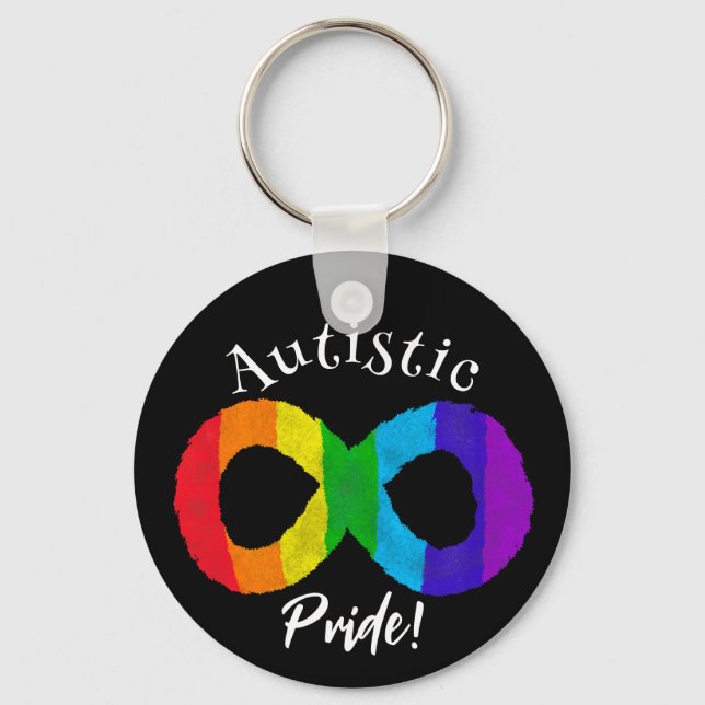 Autistic Pride Neurodiversity Autism Rainbow Keych Key Ring (Front)