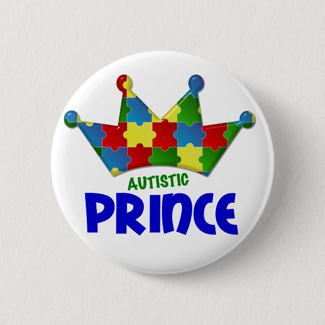 Autistic Prince 1 AUTISM 6 Cm Round Badge (Front)
