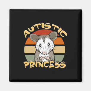 Autistic Princess Cute Opossum Autism Awareness  Magnet