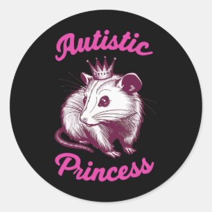 Autistic Princess Opossum 3 Classic Round Sticker