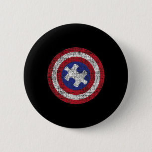 Autistic Puzzle Piece Shield - Autism Awareness Au 6 Cm Round Badge