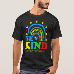 Autistic Puzzle Rainbow Be Kind Autism Awareness M T-Shirt