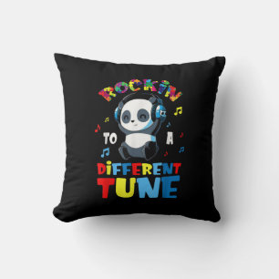 Autistic Rockin To A Different Tune Cute Panda Cushion