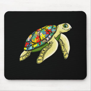 Autistic Sea Turtle Puzzle Piece Autism Awareness Mouse Pad
