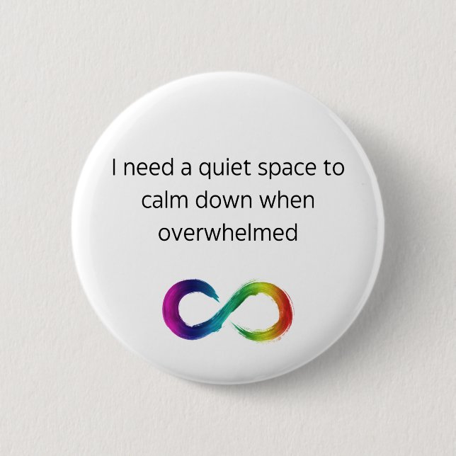 Autistic Sensory Needs Card- Quiet  6 Cm Round Badge (Front)
