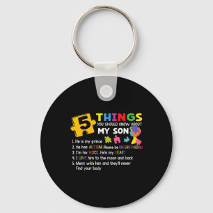 Autistic Son Autism Awareness Support For Mum Dad Key Ring