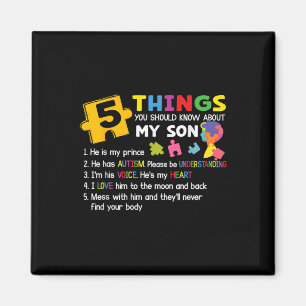 Autistic Son Autism Awareness Support For Mum Dad Magnet