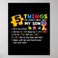 Autistic Son Autism Awareness Support For Mum Dad 