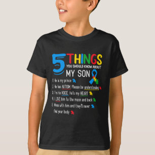 Autistic Son Autism Awareness Support For Mum Dad T-Shirt