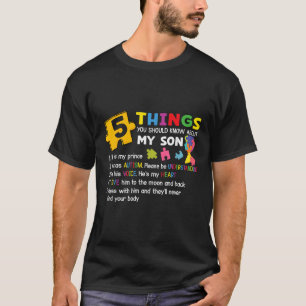 Autistic Son Autism Awareness Support For Mum Dad T-Shirt