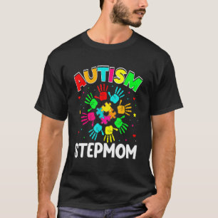 Autistic Stepmom Puzzle Support Family Autism Awar T-Shirt