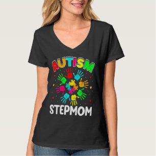 Autistic Stepmom Puzzle Support Family Autism Awar T-Shirt