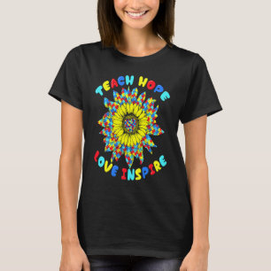 Autistic Support Teacher Sunflower For Autism Awar T-Shirt