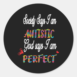 Autistic Teen Boys Pride Gift Autism Awareness Day Classic Round Sticker