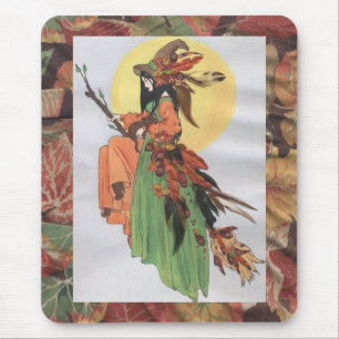 Autmn witch mouse pad