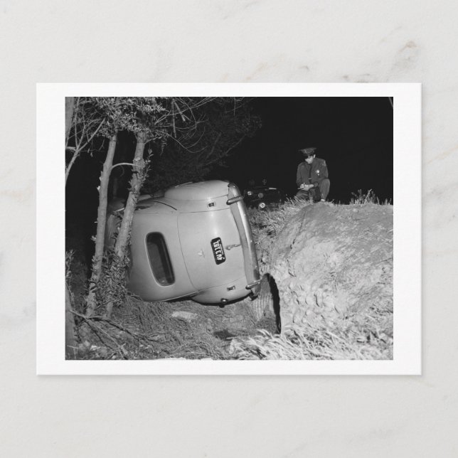 Auto Accident, 1951 Vintage Postcard (Front)