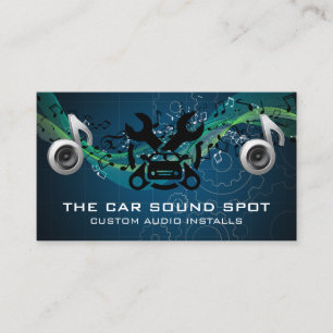 Auto Audio Technician Car Care Business Card