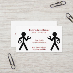 Auto Automotive Mechanic Repair Shop Business Card