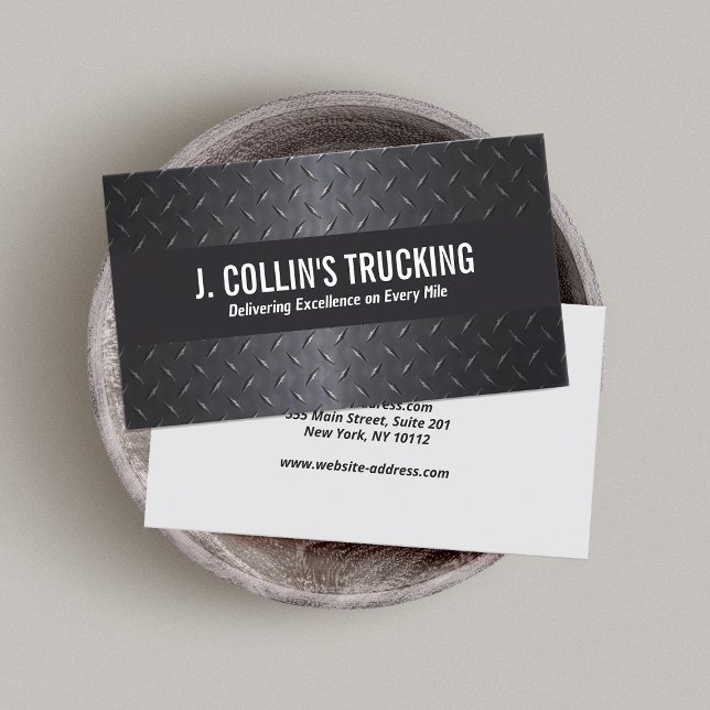 Auto Black Diamond Plate Metallic Business Card (Creator Uploaded)