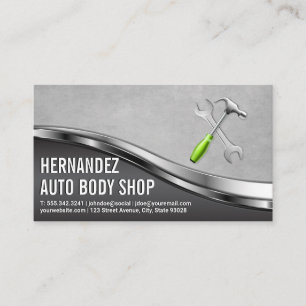 Auto Body Garage Shop   Mechanic Tools Business Card