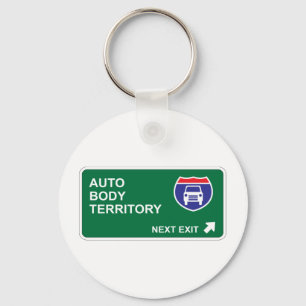 Auto Body Next Exit Key Ring
