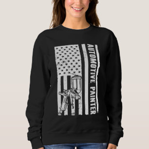 Auto Body Painter Usa Flag Automotive Painter Sweatshirt