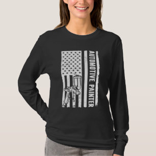 Auto Body Painter Usa Flag Automotive Painter T-Shirt