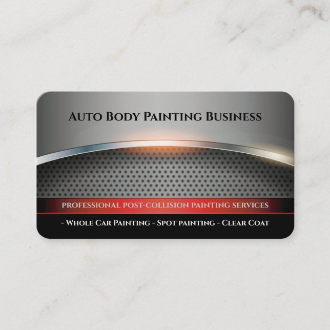 Auto Body Painting | Modern Business Card (Front)