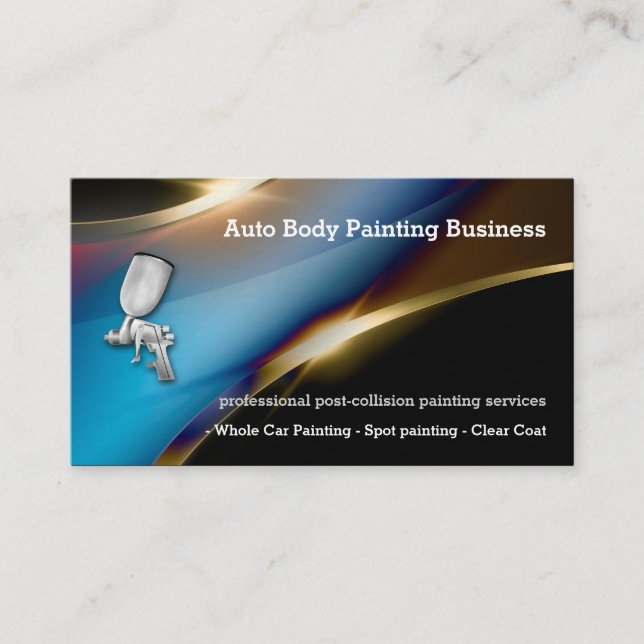 Auto Body Painting | Professional Business Card (Front)