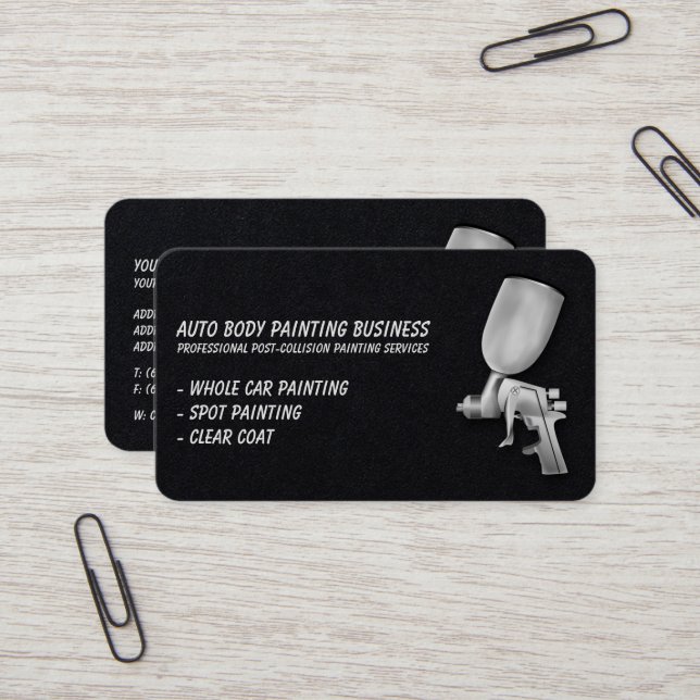 Auto Body Painting | Professional Business Card (Front/Back In Situ)