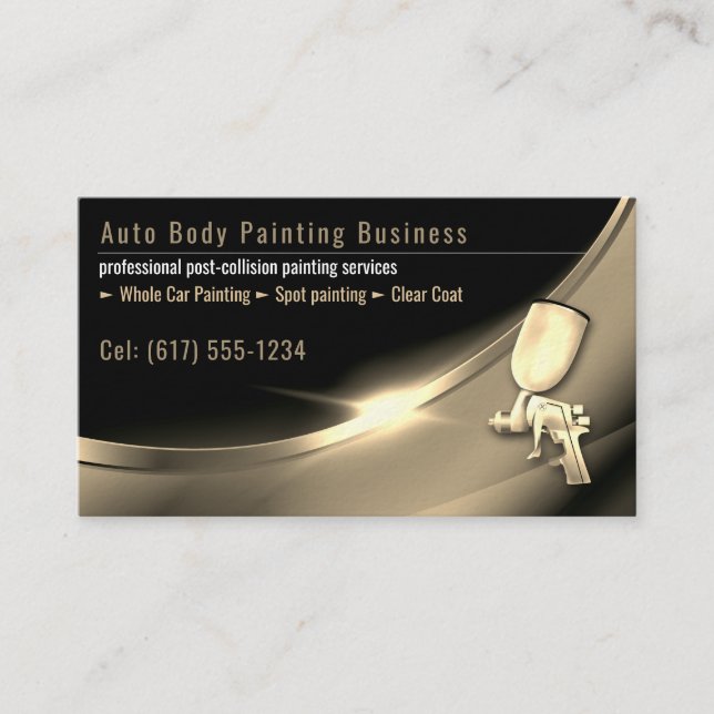 Auto Body Painting | Professional Business Card (Front)