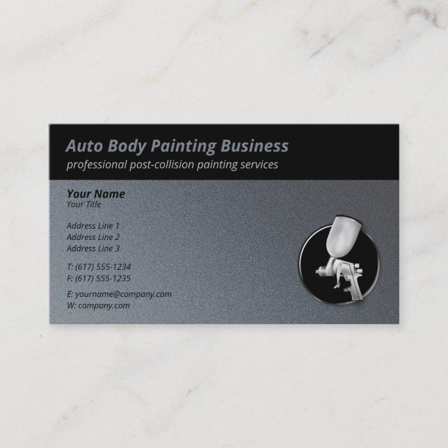Auto Body Painting | Professional Platinum Business Card (Front)
