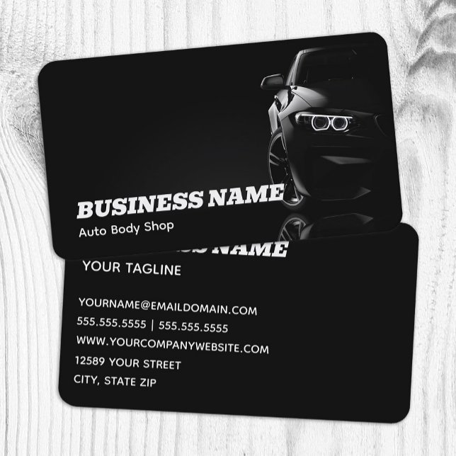 Auto Body Professional Car Business Card (Auto Body Professional Car Business Cards)